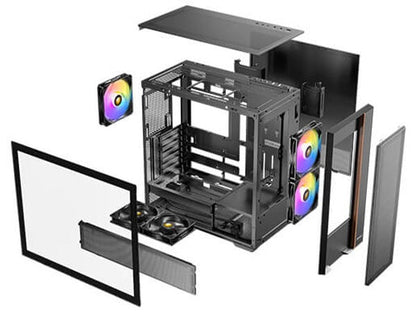 Antec FLUX REAR Wood Trim Tempered Glass ATX Mid-Tower Case