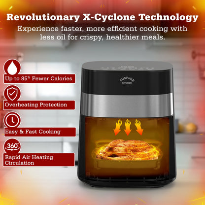 AUSPURE Air Fryer 7L Premium Digital with Cookbook, Nonstick Tray