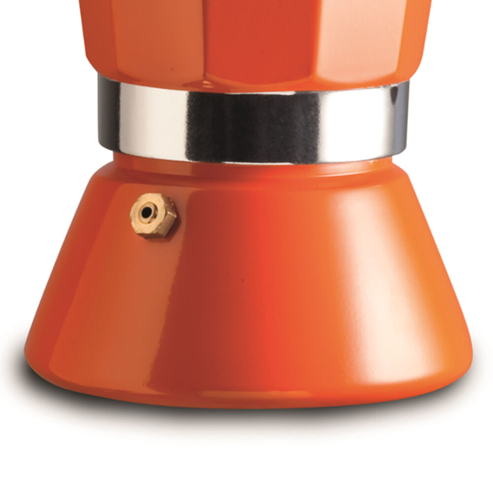 Pezzetti Bellexpress Aluminium 6-Cup Stovetop Induction Coffee Maker Orange