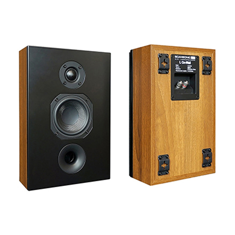 Scansonic HD 2-Pieces L Series On-Wall Home Speakers 120W (Walnut)