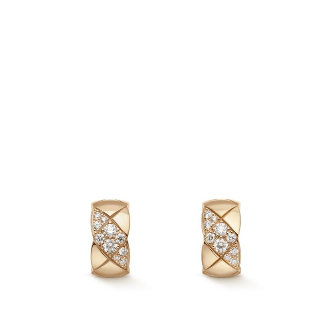 Coco Crush earrings beige gold diamonds