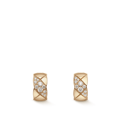 Coco Crush earrings beige gold diamonds