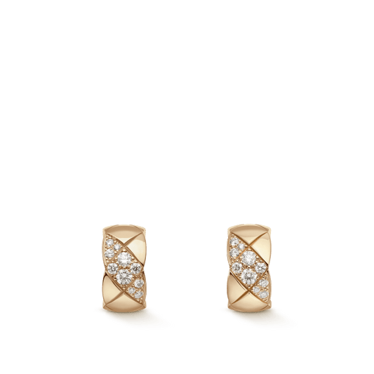 Coco Crush earrings beige gold diamonds
