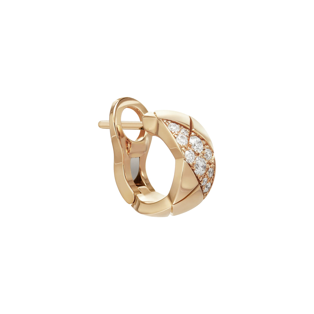 Coco Crush Earrings, Beige Gold and Diamonds