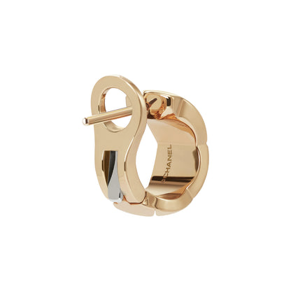 Coco Crush Earrings, Beige Gold and Diamonds