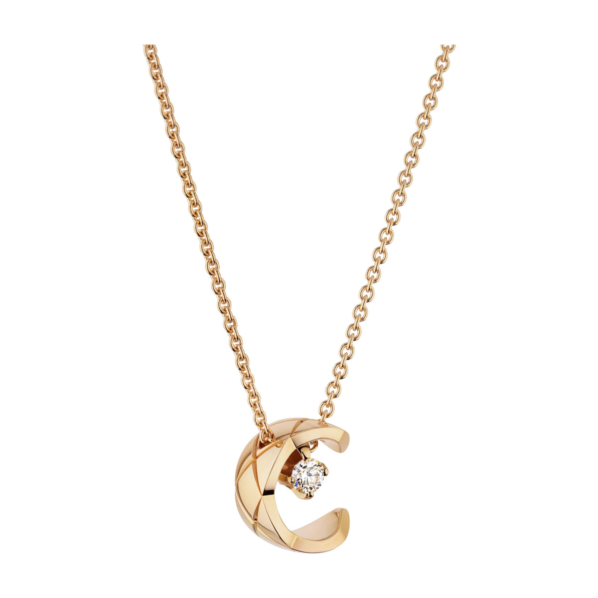COCO Necklace, Beige Gold and Diamonds