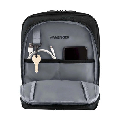 Wenger XE Crossbody Bag With 11 Inch Tablet Pocket Recycled PET Polyester Black.