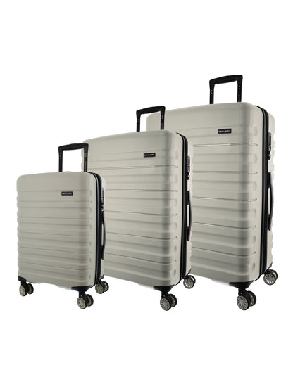 3pc Pierre Cardin 4 Wheel Hard-Shell Suitcase Travel Luggage Set Snow