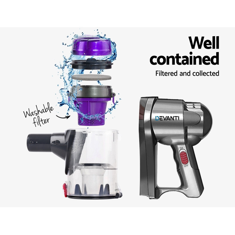 Devanti Stick Vacuum Cleaner Handheld Corded 450W (Purple)