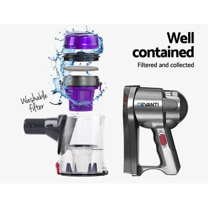 Devanti Stick Vacuum Cleaner Handheld Corded 450W (Purple)