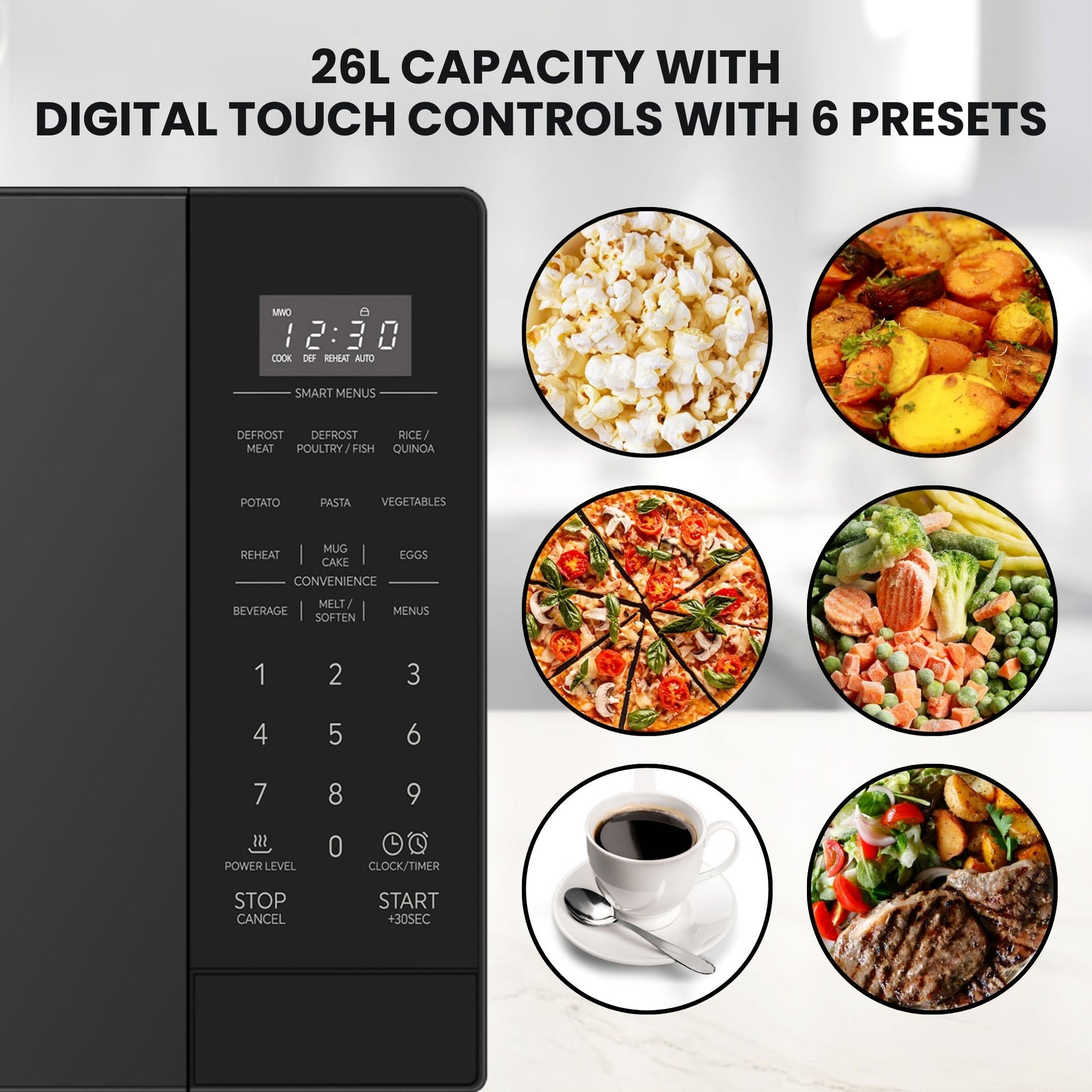 Total Chef 26L Countertop Microwave Oven 900w