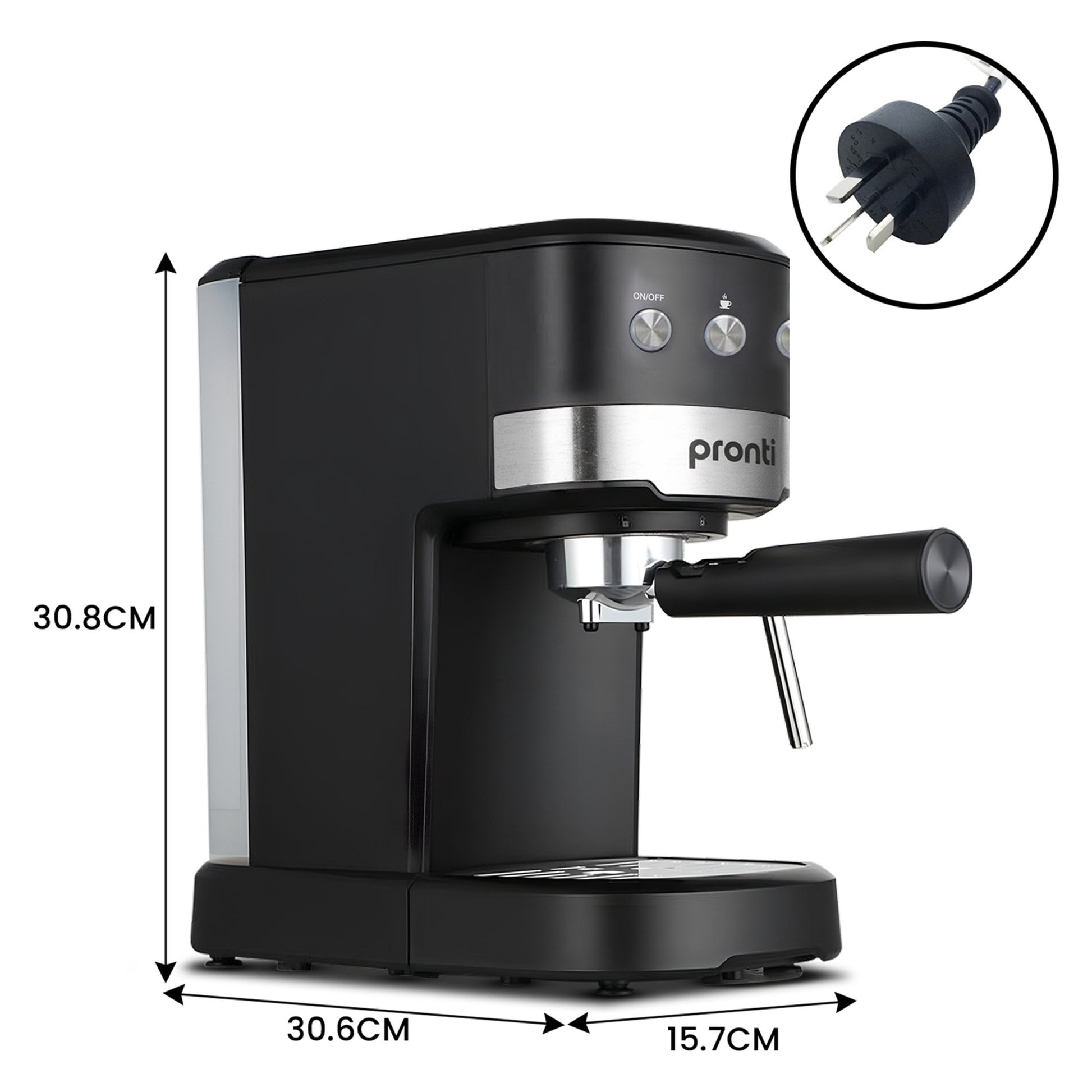 Pronti Breakfast Set with Rose Gold Kettle, Toaster & Espresso Machine - White