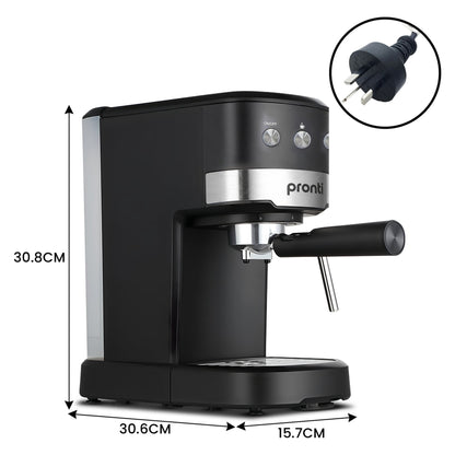 Pronti Breakfast Set with Rose Gold Kettle, Toaster & Espresso Machine - White