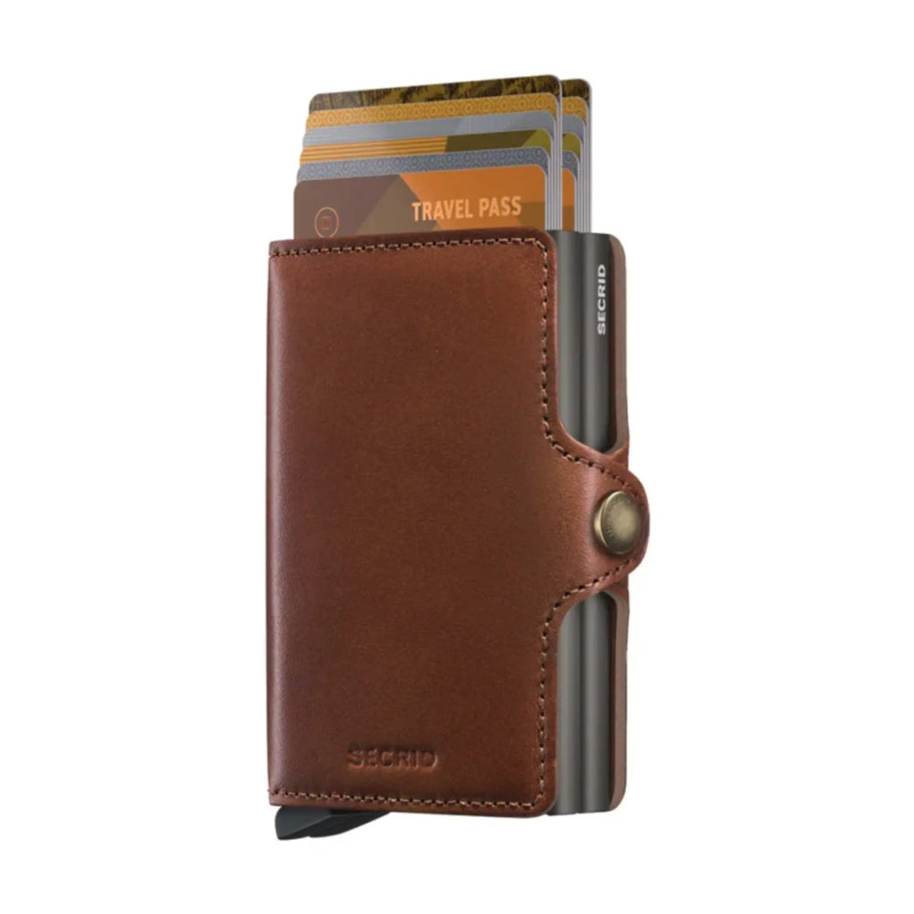 Secrid Twinwallet Compact RFID Mens Travel Leather Wallet Texano Saddle