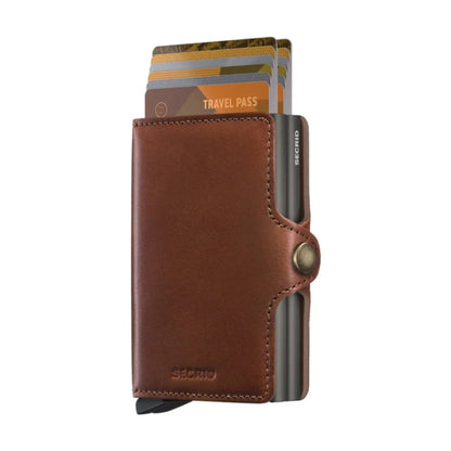 Secrid Twinwallet Compact RFID Mens Travel Leather Wallet Texano Saddle