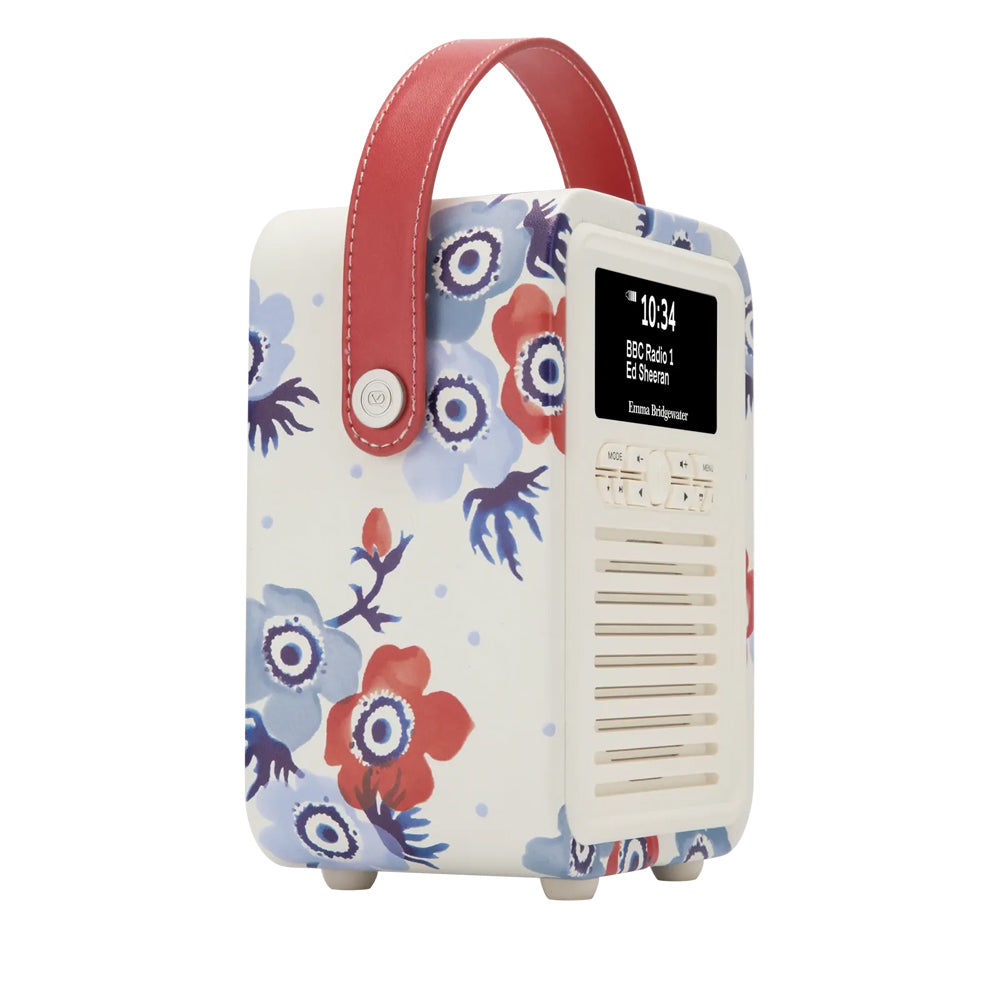 VQ Retro Mini DAB Radio Emma Bridgewater Anemone Bluetooth Alarm 60 Presets