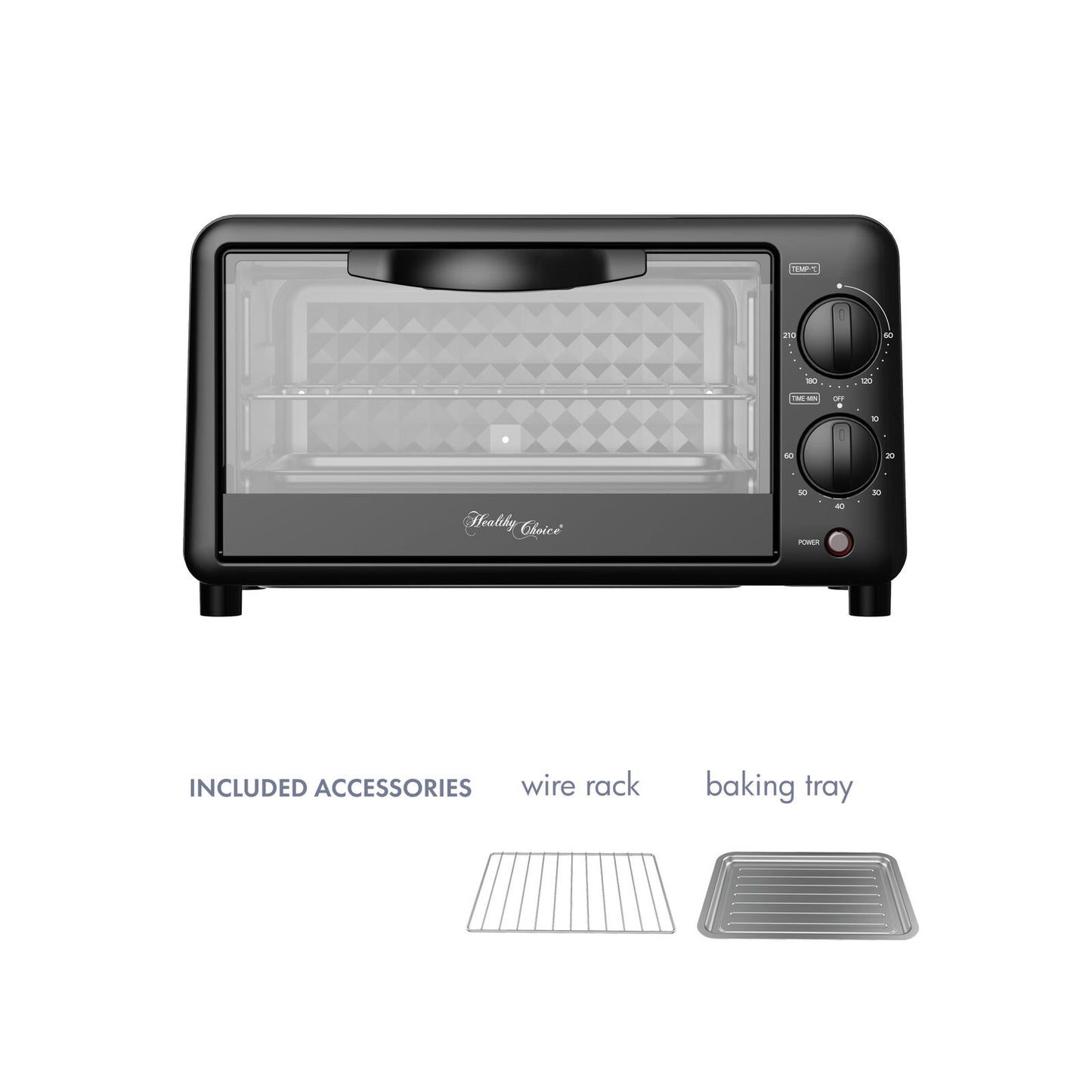 Healthy Choice 10L PFAS-Free Multi-Function Electric Toaster Oven with 2 Shelves