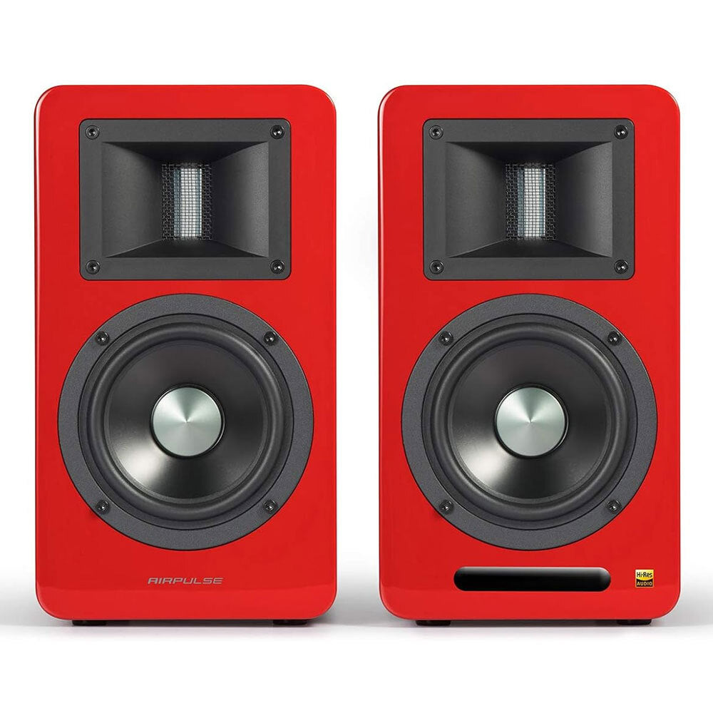 Airpulse A100 Wireless Active Bookshelf Speakers (Red)