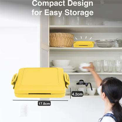 Laser Microwave Toastie Maker with Smiley Face (Yellow)