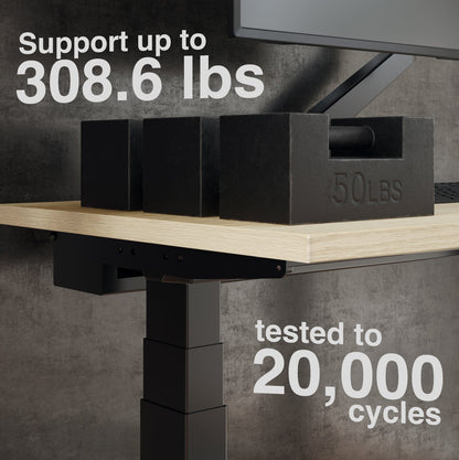 Desky Dual Mini Sit Stand Desk 1100x600 Classic Oak Desktop and White Frame