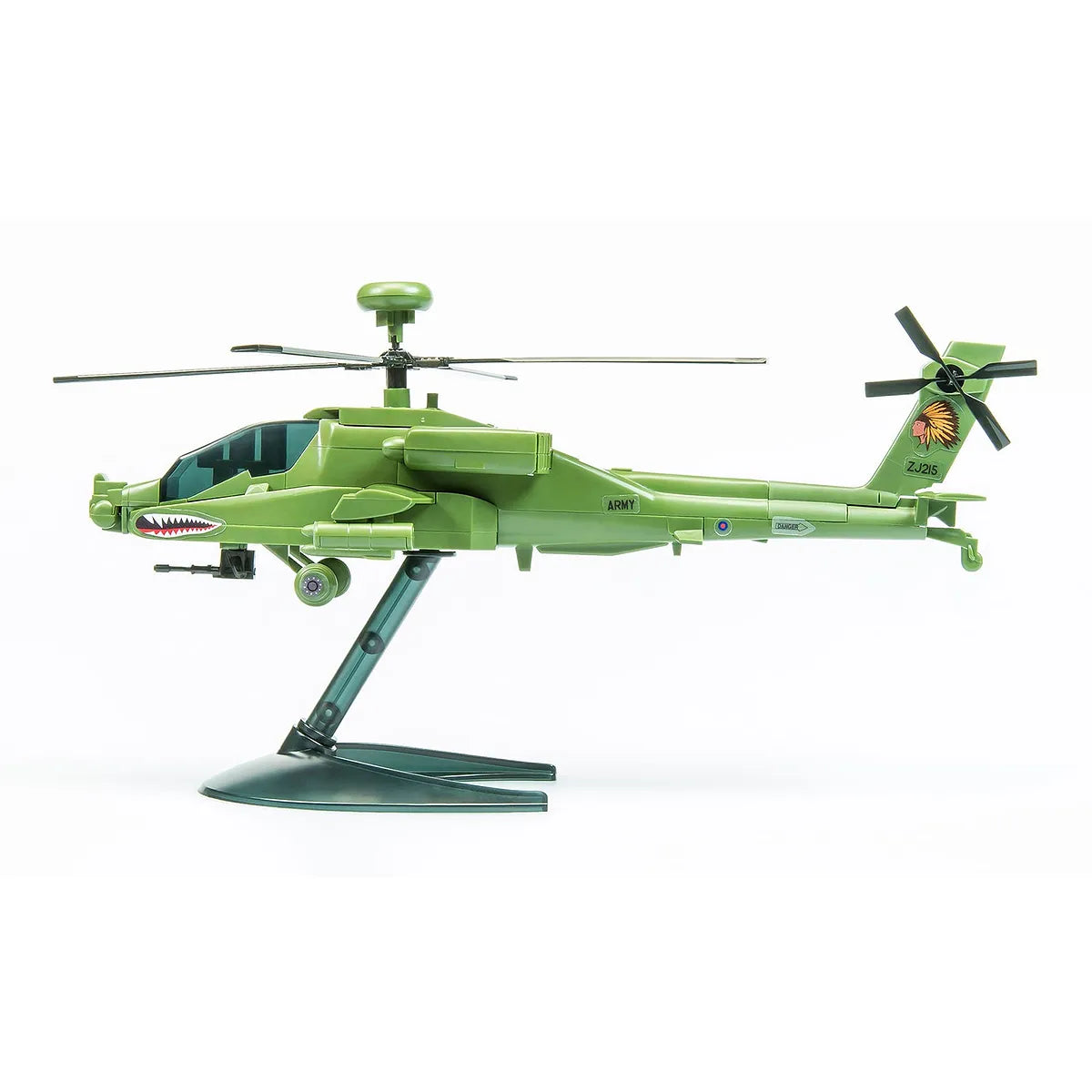 Airfix Quickbuild Apache Helicopter Scaled Plastic Model Kit - Green