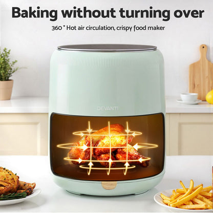 Devanti 5L Air Fryer Touch Control 1500W (Green)