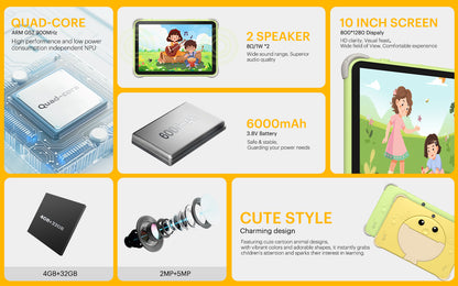 KODAK 10" Kids Tablet KT102 Android 15 Tablet – 4GB RAM
