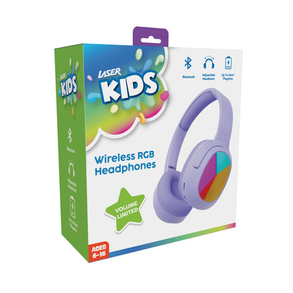 Laser Kids Wireless Headphones – Volume Limited (Purple)