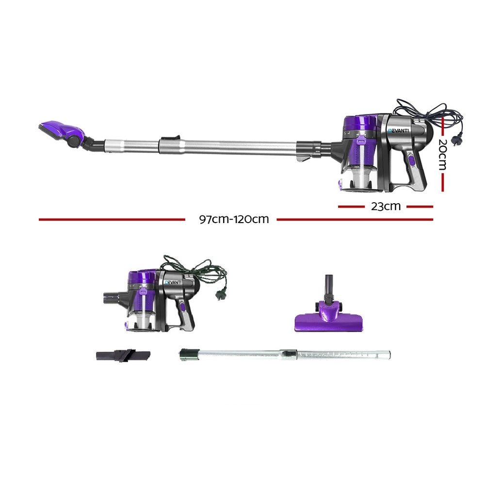 Devanti Stick Vacuum Cleaner Handheld Corded 450W (Purple)