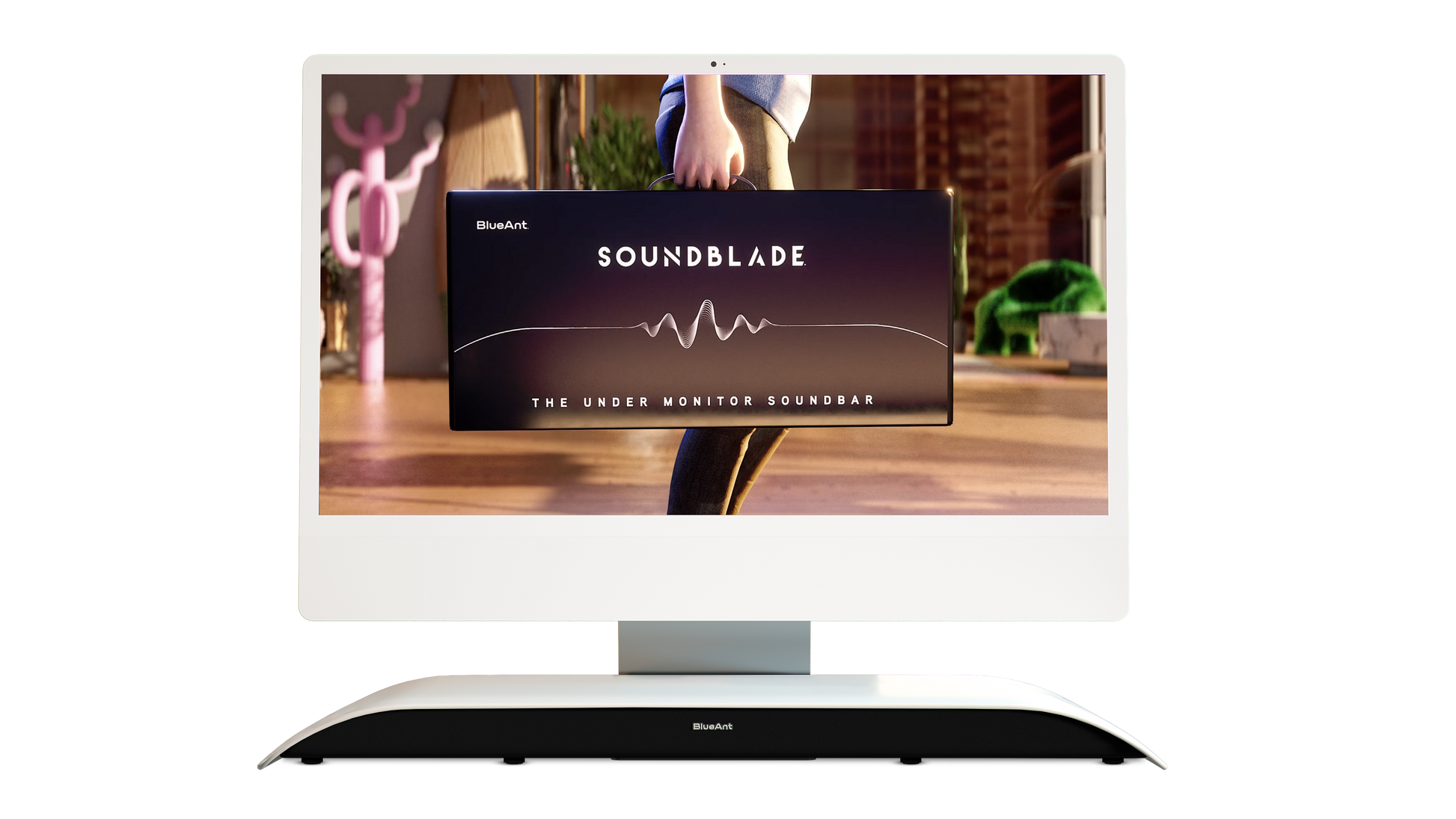 BlueAnt Soundblade Under Monitor Soundbar (White)