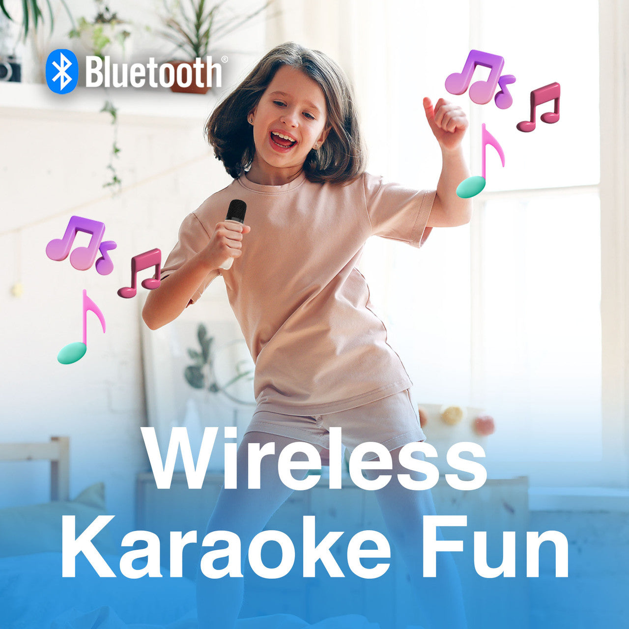 Laser Karaoke Speaker with Infinity Light Show and Mic