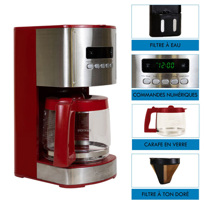 Kenmore Drip Coffee Maker 12‑Cup Red
