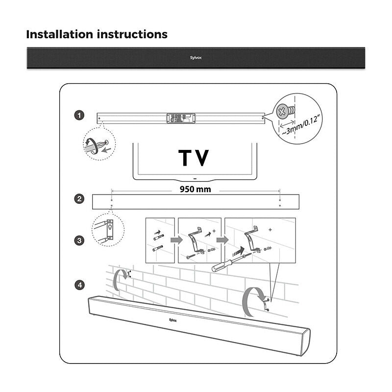 Sylvox Waterproof Outdoor TV Soundbar S2