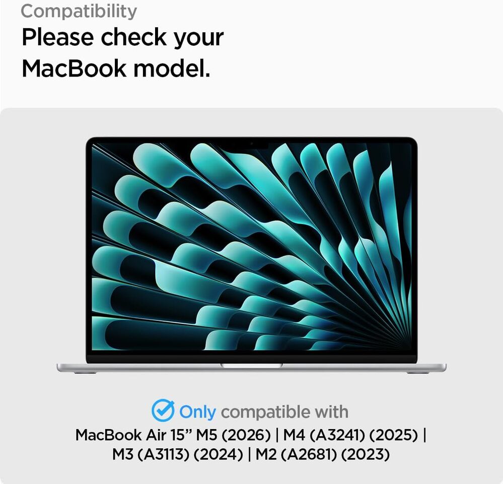 Spigen MacBook Air 15" 2026/2025/2024/2023 (M5/M4/M3/M2) GLAS.tR Slim Glass Screen Protector 1PC (Clear)