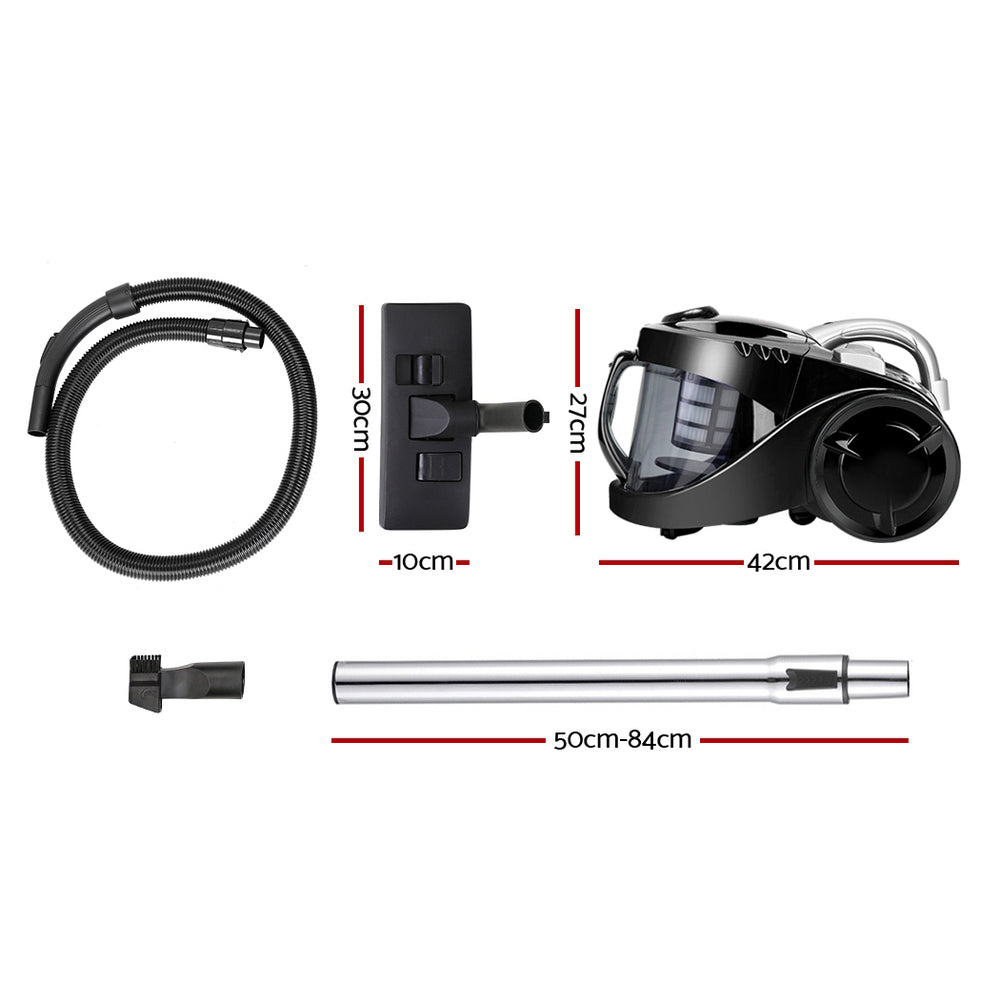 Devanti 2200W Multi-cyclonic Bagless Vacuum Cleaner Pet Hair (Black)