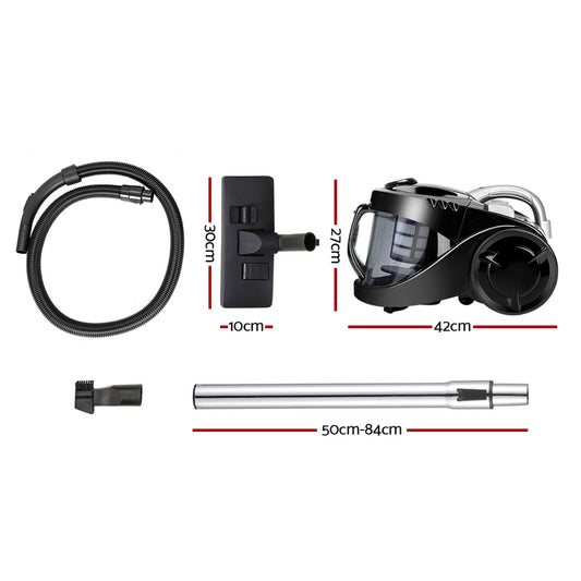 Devanti 2200W Multi-cyclonic Bagless Vacuum Cleaner Pet Hair (Black)