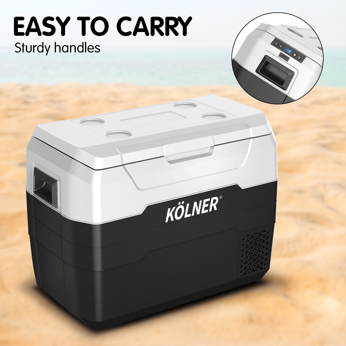 Kolner 40L Portable Fridge Cooler/Freezer (Black)