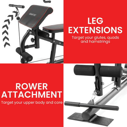 Powertrain Multi Station Home Gym with 68kg Weights Preacher Curl Pad