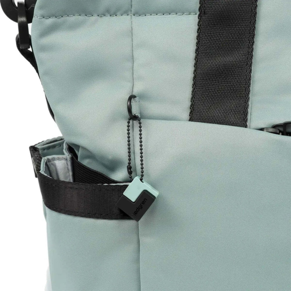 Hedgren Galactic Shoulder Tote Bag Water Repellent Polyester Green Milieu