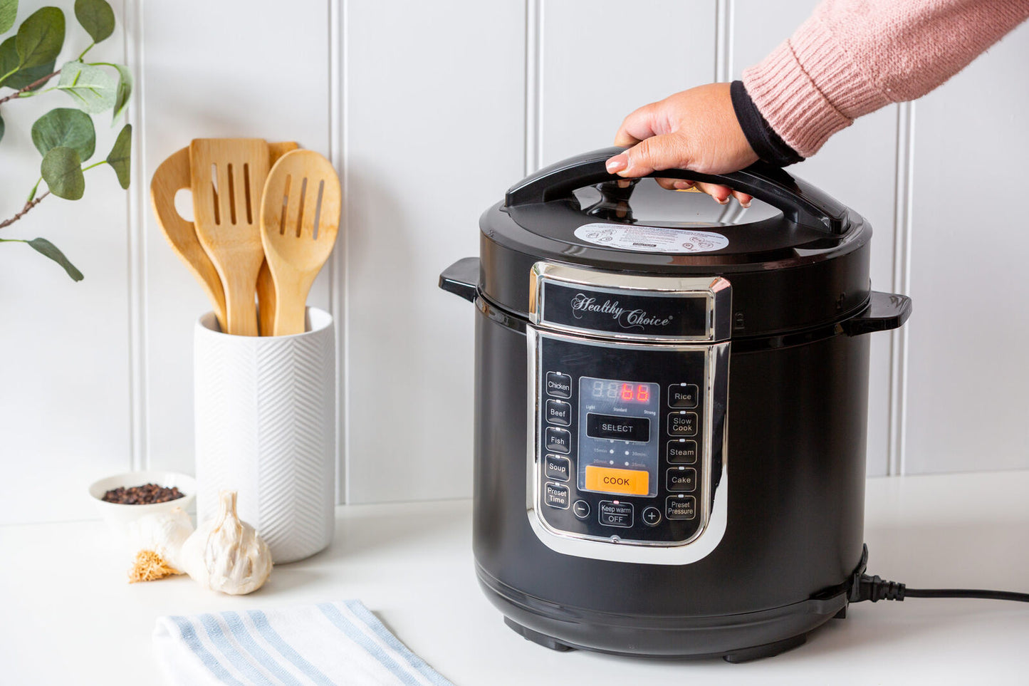 Healthy Choice Ceramic Coated PFAS Free Automatic Pressure Cooker 6L