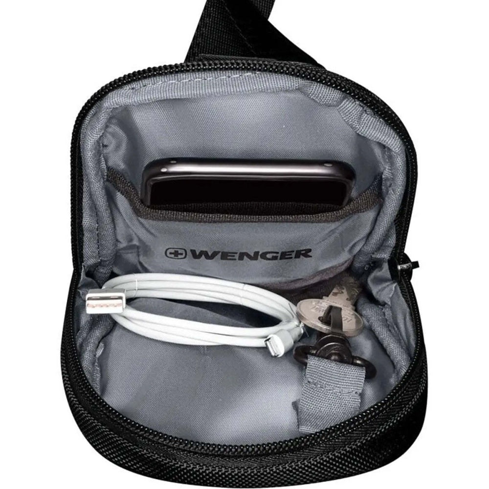 Wenger XE Crossbody Monosling Bag With RFID Protection Recycled PET Black