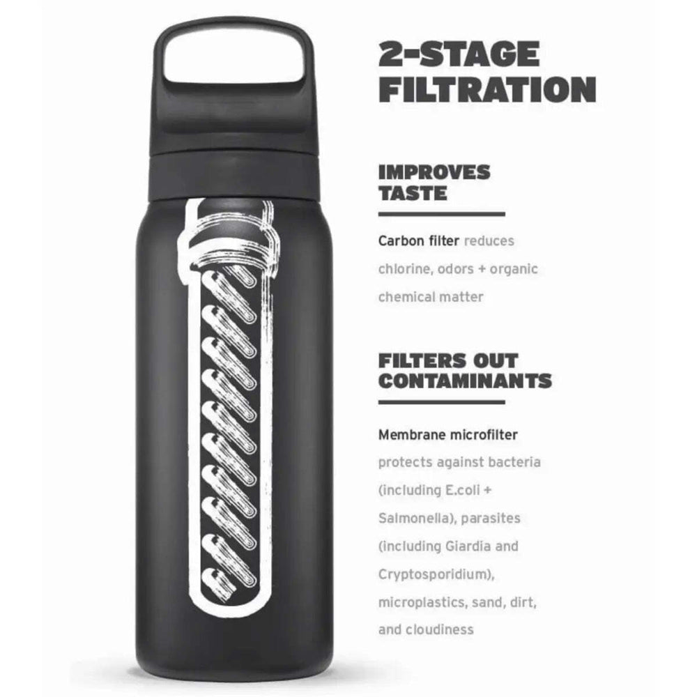 LifeStraw: Go 2.0 1L Stainless Steel Water Filter Bottle Black