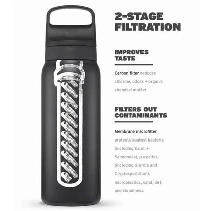 LifeStraw: Go 2.0 1L Stainless Steel Water Filter Bottle Black