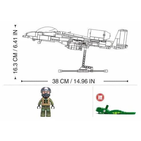 Sluban 1/44 701pc Model Bricks A10CS Attack Aircraft