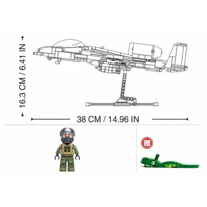 Sluban 1/44 701pc Model Bricks A10CS Attack Aircraft