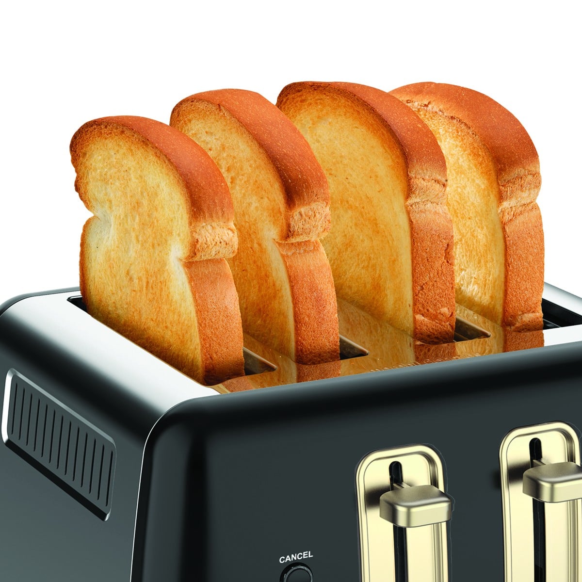 Morphy Richards Ascend Soft Gold Black 4 Slice Toaster with Variable Browning