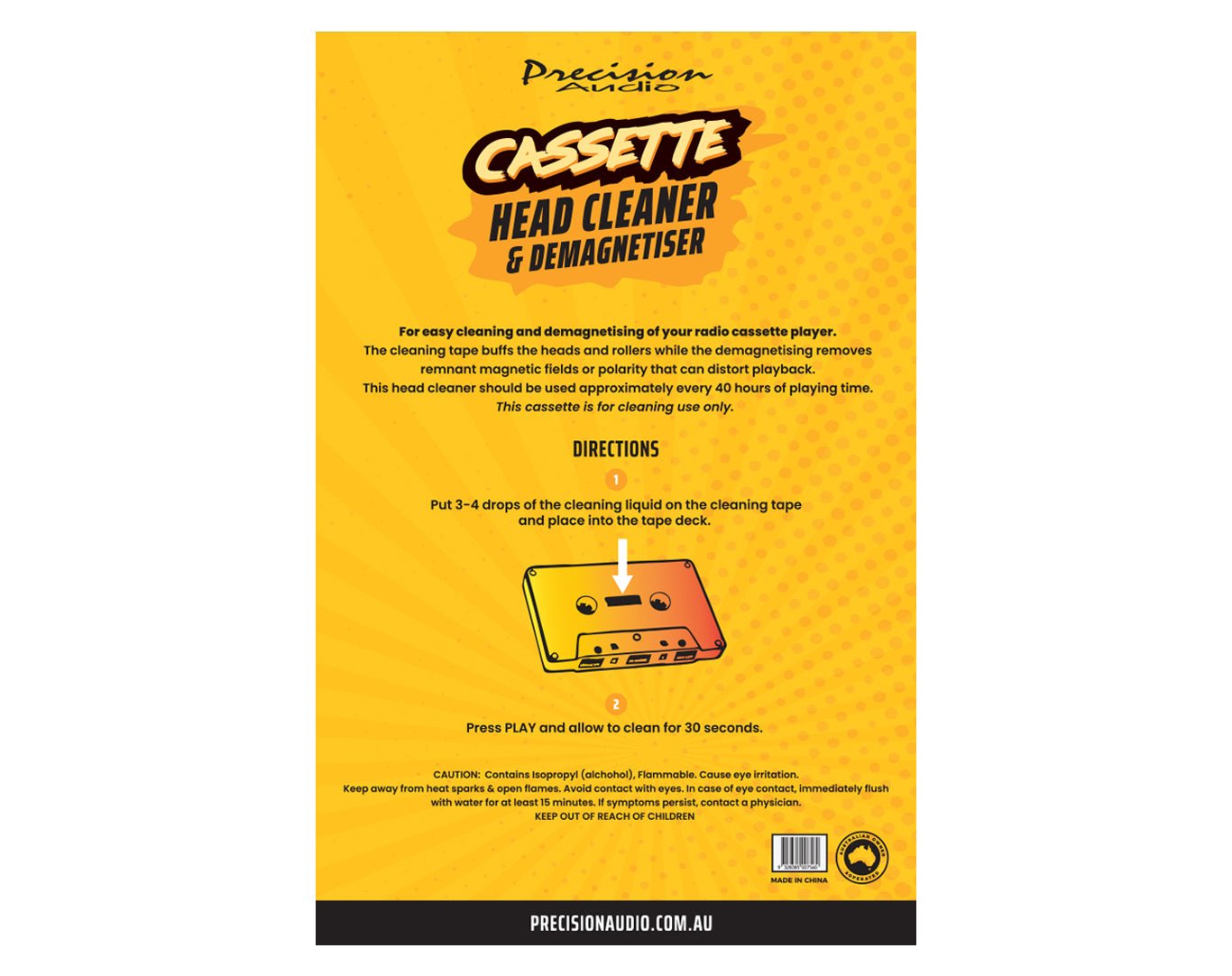 Precision Audio Cassette Head Cleaner and Demagnitiser