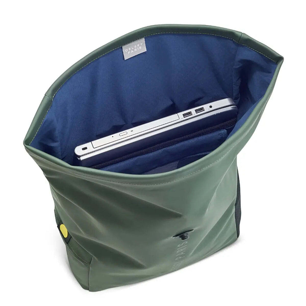 Delsey Turenne Soft Rolltop 15" Laptop Backpack with RFID - Green