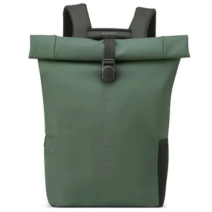Delsey Turenne Soft Rolltop 15" Laptop Backpack with RFID - Green