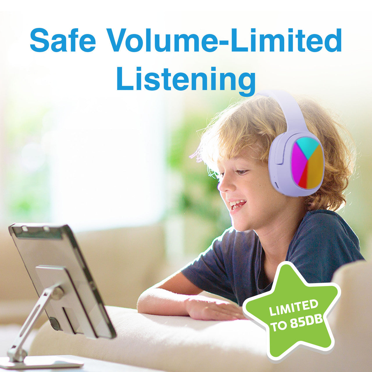 Laser Kids Wireless Headphones – Volume Limited (Purple)